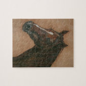 栗ウマ科の馬茶色の馬のポートレート ジグソーパズル (横)