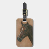 栗ウマ科の馬茶色の馬の写真 ラゲッジタグ (正面縦)