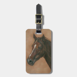 栗ウマ科の馬茶色の馬の写真 ラゲッジタグ