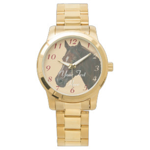 栗ウマ科の馬茶色の馬の写真 腕時計