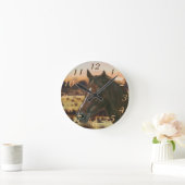 栗ウマ科の馬褐色馬 ラウンド壁時計 (ホーム)