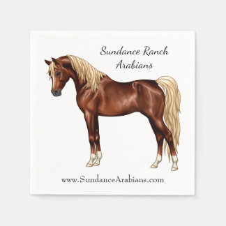 栗エジプトアラビアンホースフラクセンマネ&テール スタンダードカクテルナプキン