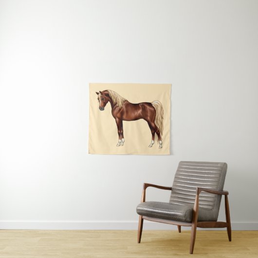 栗エジプトアラビアンホースフラクセンマネ&テール タペストリー (インサイチュ(横))