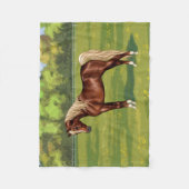 栗エジプトアラビアンホースフラクセンマネ&テール フリースブランケット (正面)