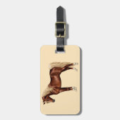 栗エジプトアラビアンホースフラクセンマネ&テール ラゲッジタグ (正面縦)