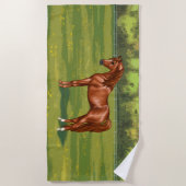 栗エジプトアラビアンホース春牧場 ビーチタオル (正面)