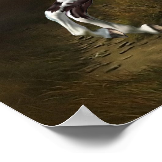 栗スプラッシュフレーム絵を描トベロ馬 ポスター (角)