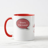 栗パーソナライズされた赤スピーチバブルコーヒーマグ マグカップ (左)