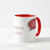 栗パーソナライズされた赤スピーチバブルコーヒーマグ マグカップ (正面右)