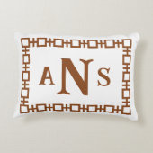 栗ブラウンスクエアギリシャ語鍵モノグラム アクセントクッション (裏面)