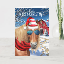 栗ブロンドマネホースMAREyおもしろいクリスマス シーズンカード