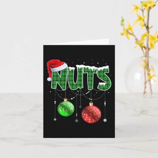 栗マッチングファミリーおもしろいチェストナッツのクリスマス カード (黄色い花)