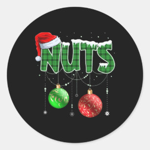 栗マッチングファミリーおもしろいチェストナッツのクリスマス ラウンドシール