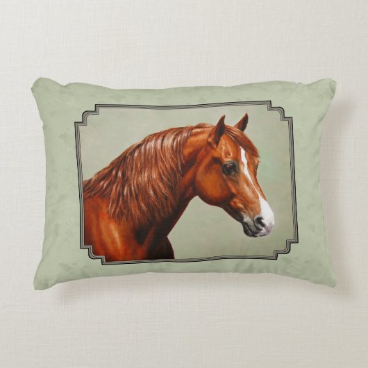 栗モーガンホースセージ緑 アクセントクッション (正面)