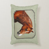 栗モーガンホースセージ緑 アクセントクッション (正面(垂直))