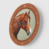栗モーガンホースラスティレッド ラージ壁時計 (傾斜)