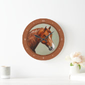 栗モーガンホースラスティレッド ラージ壁時計 (ホーム)