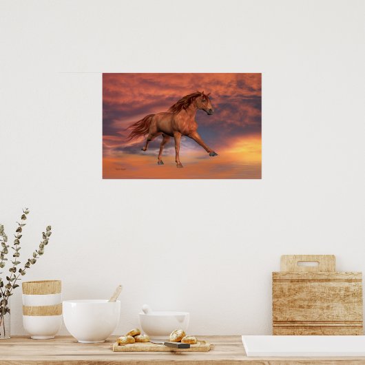 栗ランニングの馬… ポスター (キッチン)