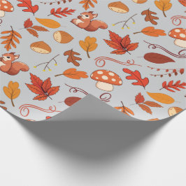 栗リス継ぎ目のない秋包み紙 ラッピングペーパー