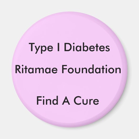 栗前財団、治療を見つける、タイプI糖尿病 マグネット (正面)