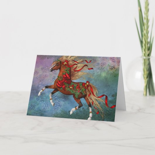 「栗応援」ホリデーカード空白の(Chestnut Holiday Card) シーズンカード (正面)