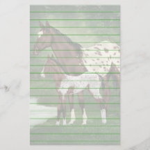 栗毛と白のアパラルーサの母馬と仔馬のプリント