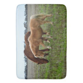 栗毛の牝馬とパロミノの子馬、 バスマット (正面縦)
