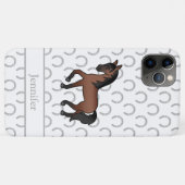 栗毛の馬のトロット 可愛いイラスト Case-Mate iPhoneケース (裏面(横))
