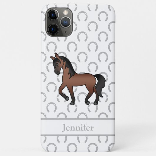 栗毛の馬のトロット 可愛いイラスト Case-Mate iPhoneケース (裏面)