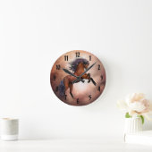 栗毛の馬の円形の柱時計の養育 ラウンド壁時計 (ホーム)