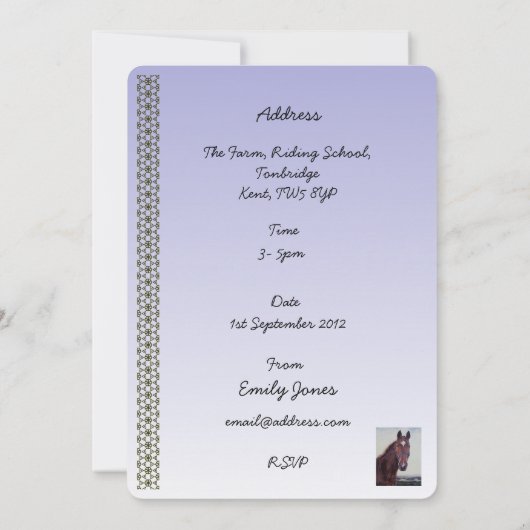 栗毛油絵 招待状 (裏面)