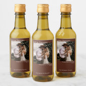 栗結婚ブラウンのフォトラブ&ミ感謝していニオ ワインラベル (ボトル)