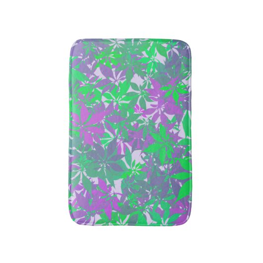 栗色と紫葉の  バスマット (正面縦)