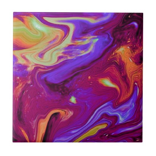 栗色の栗色、青、紫、黄 タイル (正面)