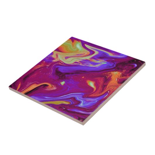 栗色の栗色、青、紫、黄 タイル (側面)