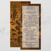 栗色の茶色/金色/緑のラックカード/メニュー/プログラム (正面/裏面)