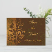 栗色の茶色/金色/緑の写真 保存日付 セーブザデート (スタンド正面)