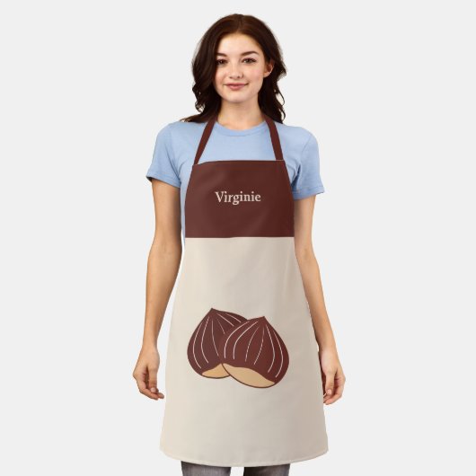 栗 エプロン (着用した状態)