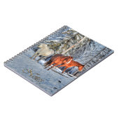 栗、ホワイト&ダン牧場の馬と雪の森 ノートブック (左側)