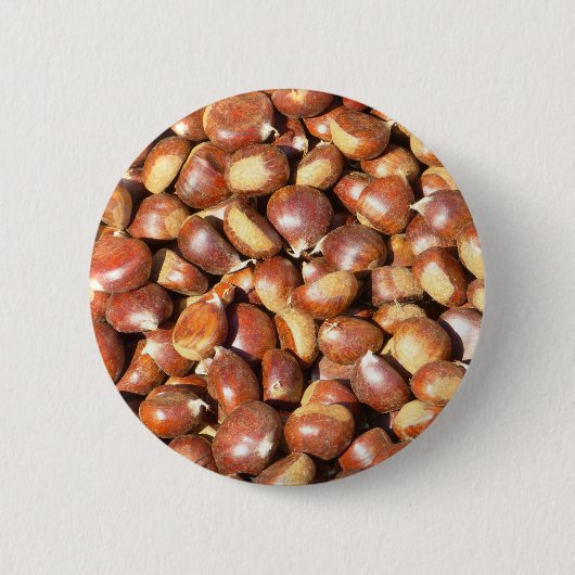 栗–211079栗の甘栗の甘栗のデリ 缶バッジ (正面)