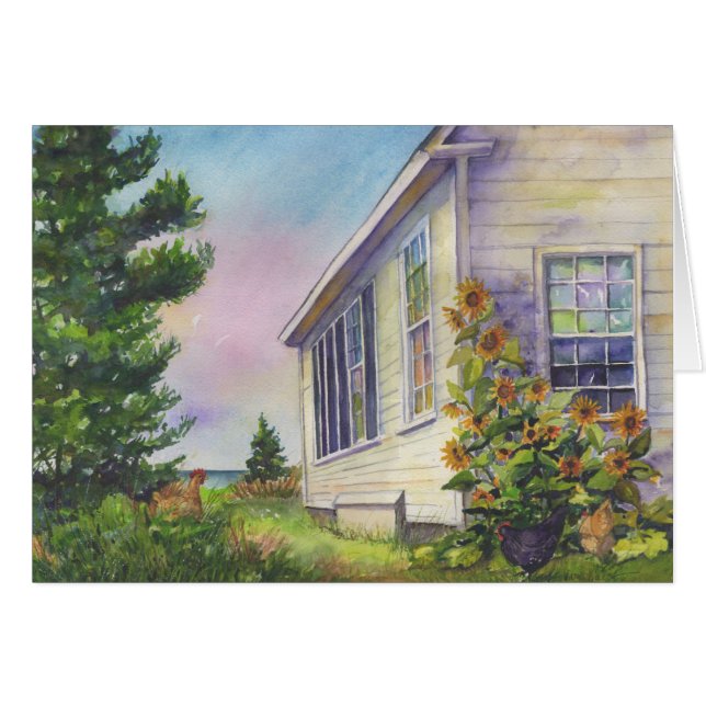 校内活動の後、Moheganの島、カード (正面横)