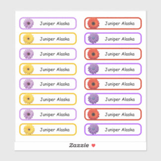 校名ラベルシール花デザイン シール