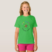 校庭の日の緑の色の子供チーム応援分隊 Tシャツ (正面フル)
