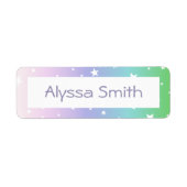 校書名ラベルレインボーグラデーションスターズかわいい ラベル (正面)