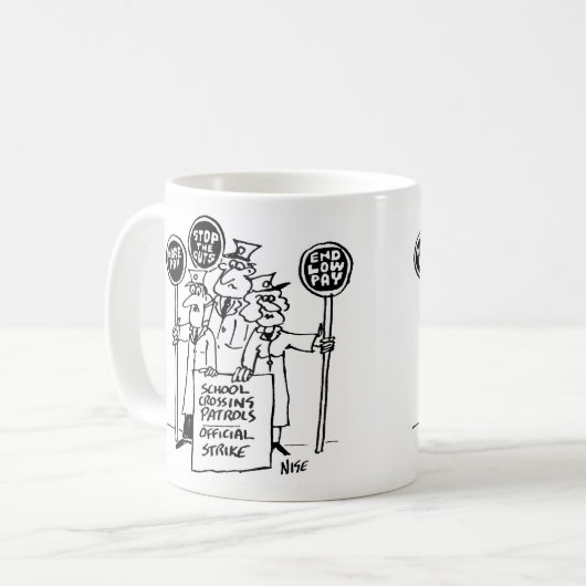 校横断巡視棒つきキャンデー男女ストライキ コーヒーマグカップ (正面左)