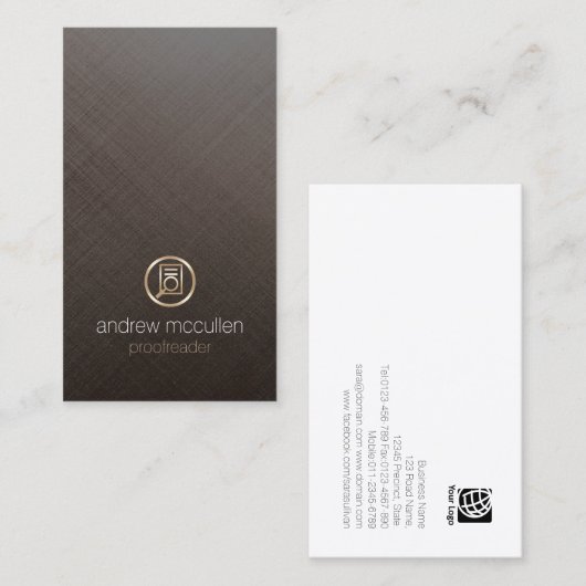 校正用ガラス紙アイコンつや消しメタル 名刺 (正面/裏面)