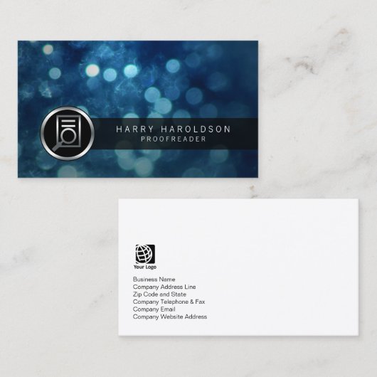 校正者はっきりした紙ガラスアイコン発行 名刺 (正面/裏面)