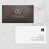 校正金ゴールド虫眼鏡アイコン 名刺 (正面/裏面)