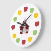 校舎とリンゴ ラージ壁時計 (傾斜)