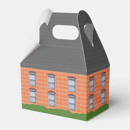 校舎のパーソナライズされたギフトボックス フェイバーボックス (正面サイド)